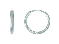 Серебряные серьги - конго кольца с алмазной гранью D15 